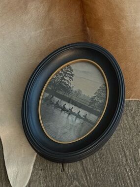 Black/Gold Oval Picture Frame Resin/Plastic